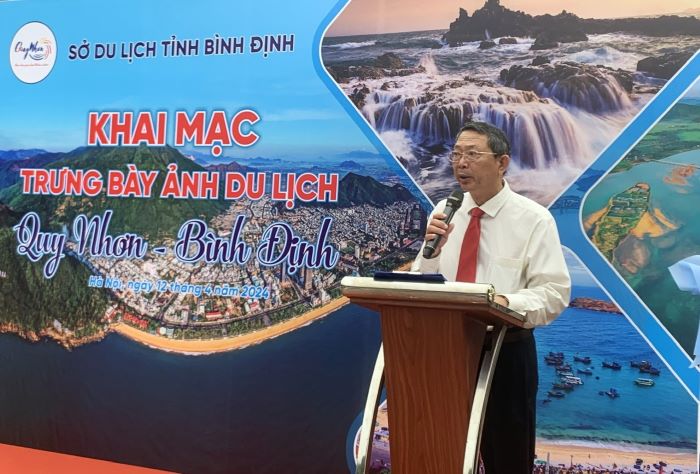 Ông Trần Văn Thanh, Giám đốc Sở Du lịch Bình Định phát biểu tại Lễ Khai mạc